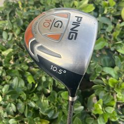 EXCELLENT PING G10 GOLF DRIVER 10.5 W ALDILA TRINITY GRAPHITE REGULAR 