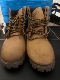 Wheat Nubuck Lace-Up Work Boots