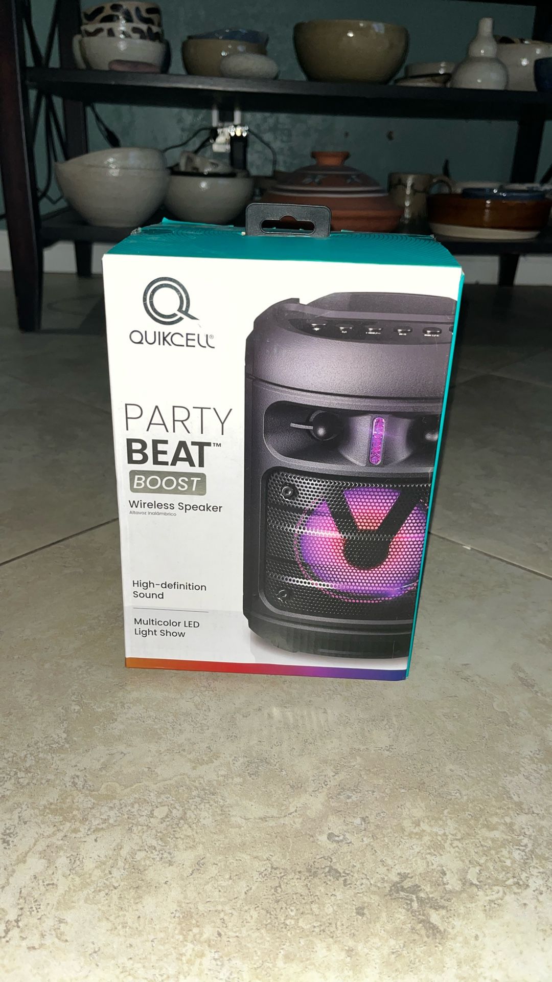 Quikcell Party Beat Boost Wireless LED Speaker with Microphone Input