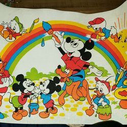 Set of 2 Vintage Disney placemats 11.5 inch x 17.5 inch Mickey Mouse Donald Duck 