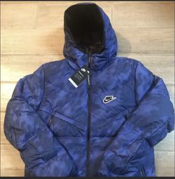 Nike Sportswear Down Fill Windrunner Jacket Camo Blue Black Sz M