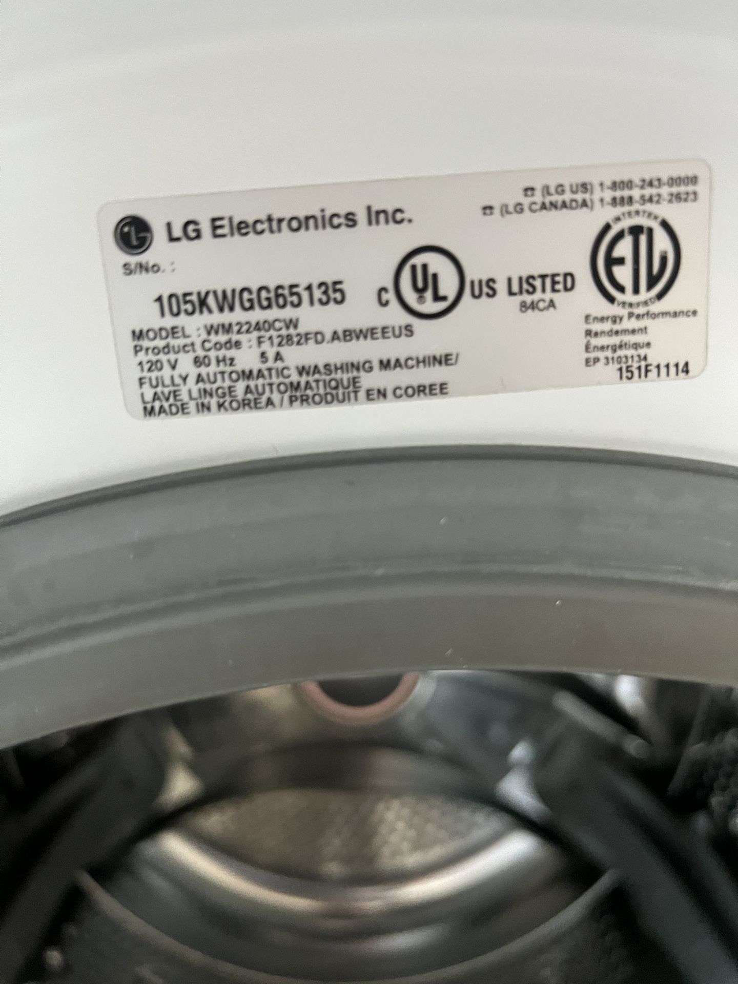 LG friend Lord washer great condition