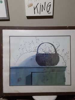 Basket & dresser wall frame $10.00 cash only (serious buyers)