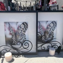 Framed Butterfly Photography Prints Set of 2