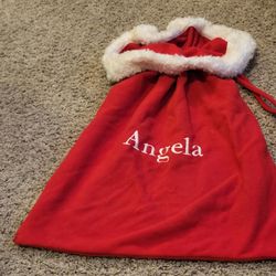 Personalized red Santa sack "ANGELA" approx 24x20"
