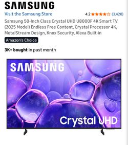Samsung 50-inch Smart TV with wall mount- NEW