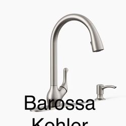 Barossa® Touchless pull-down kitchen faucet with soap/lotion dispenser