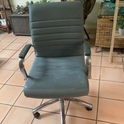 Office Chair Teal Blue Leather Like