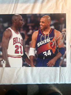 Charles Barkley Signed NBA Photo with Jordan