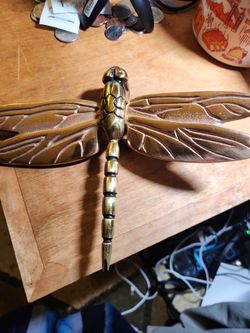 Solid brass dragonfly door knocke