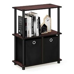 2-Tier Storage Shelf with Fabric Drawers