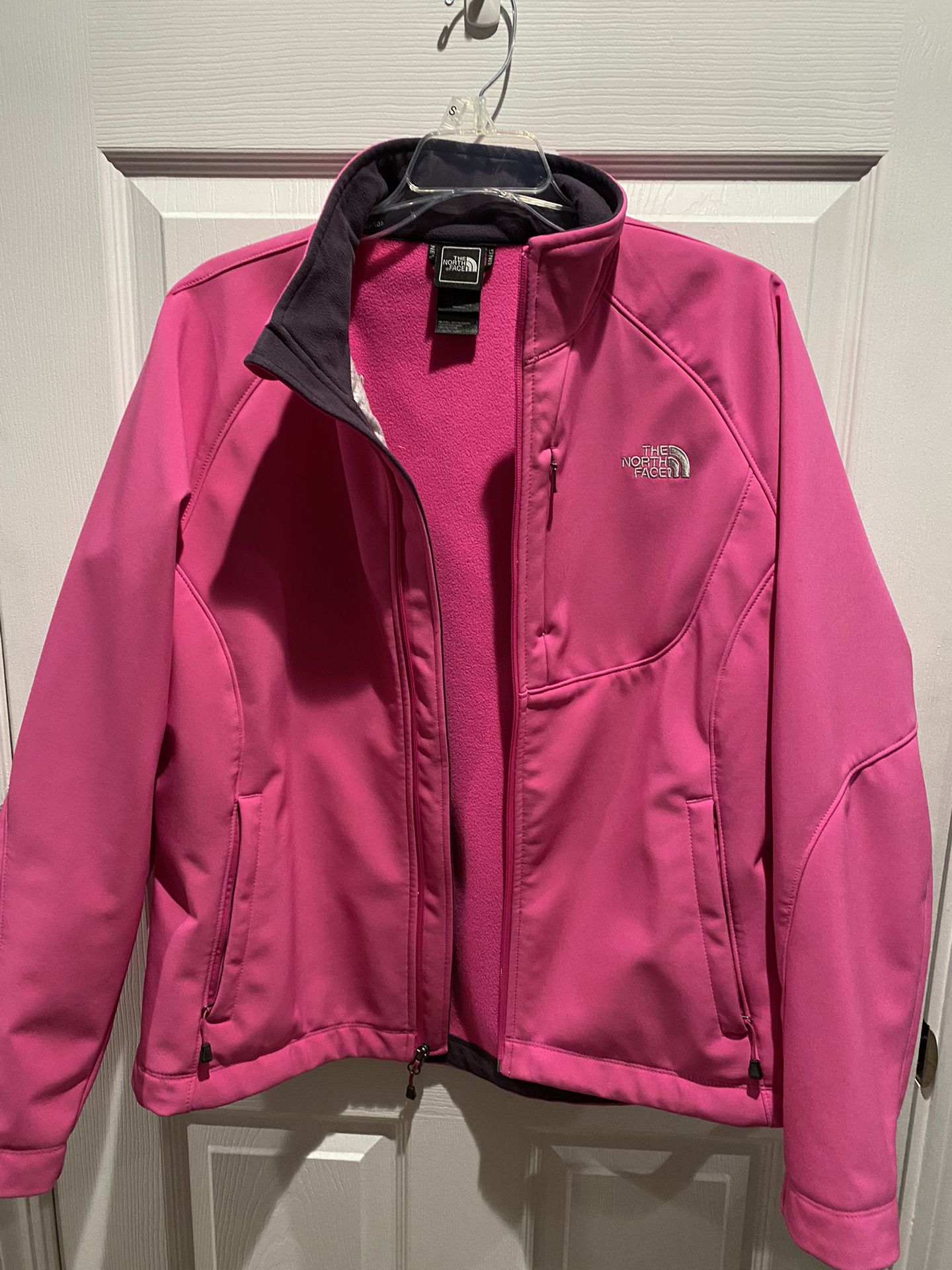 Womens Size L Northface Jacket - Hot Pink And Charcoal Grey