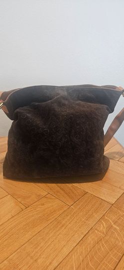 Vintage Celine C Macadam Monogram Suede Shoulder Bag - Brown