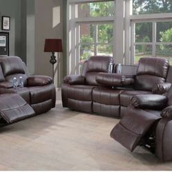 Brand New Brown Reclining Couches