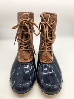 JBU BY JAMBU Womens Navy Waterproof Maplewood Round Toe Lace-Up Duck Boots, Size  6 M