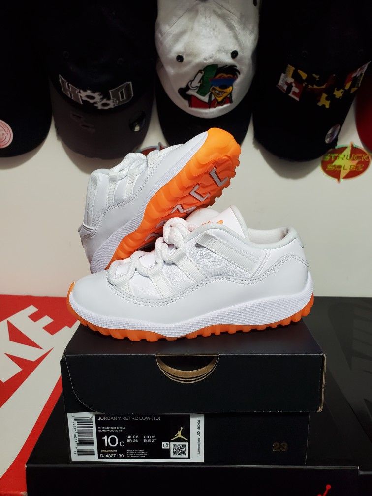 TD Air Jordan 11 Low Bright Citrus *Size 10c BRAND NEW*