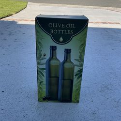 Green Glass Olive Oil Bottles