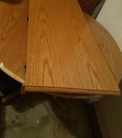 Solid wood kitchen table with leaf