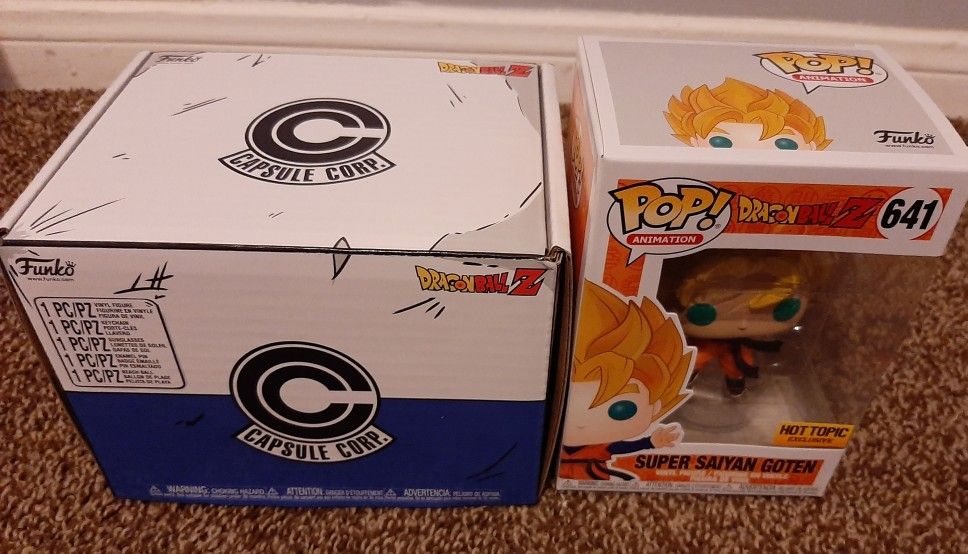 DragonBall Z Box and Super Saiyan Goten Funko Pop Lot