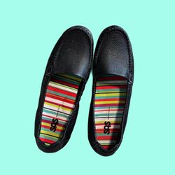 SAS Sunny Comfort Shoes Loafers Moccasin Flat Slip On Black Leather Women Sz 9