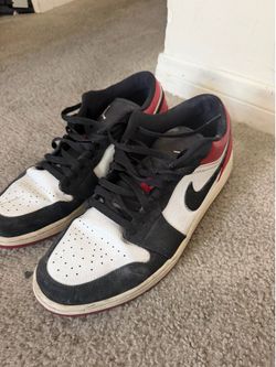 Nike Air Jordan 1 Low Black Toe 2019 553558-116 Men’s Size 14 White Black Red