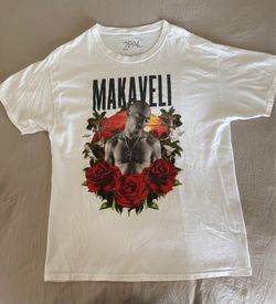 2Pac Makaveli White Graphic Tee