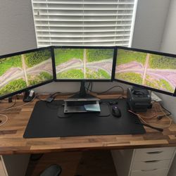 Three Asus Monitors w Stand