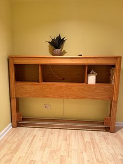 ★★★★★  Natural Wood Solid Oak Queen / Full Size Bed Headboard