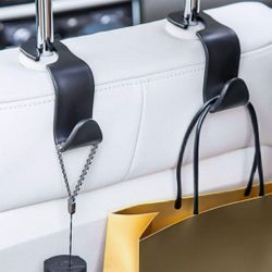 Car Seat Headrest Hooks 4 Pack Hanger Storage Organizer Universal Bags Coats etc