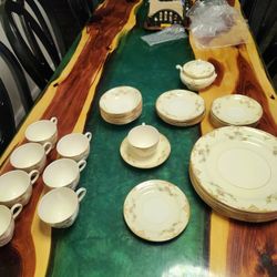Vintage Nautilus Eggshill fine china. Set for 8