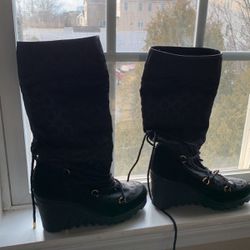 Coach Boots Suede And Fabric Size 7