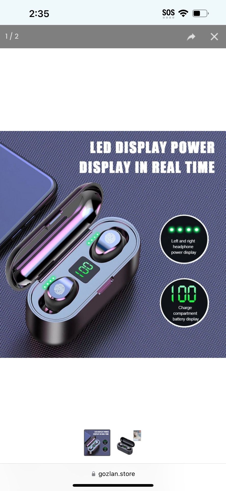 TWS Wireless Bluetooth Headset Earbuds Premium Sound with Battery Display F9-34 for Universal Cell Phone And Bluetooth Device (Black)