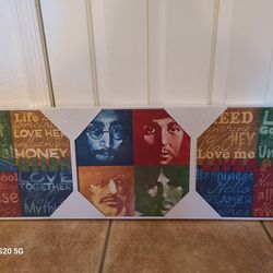 Beatles 3 piece art canvas  prints set, signed by Stephen fishwick