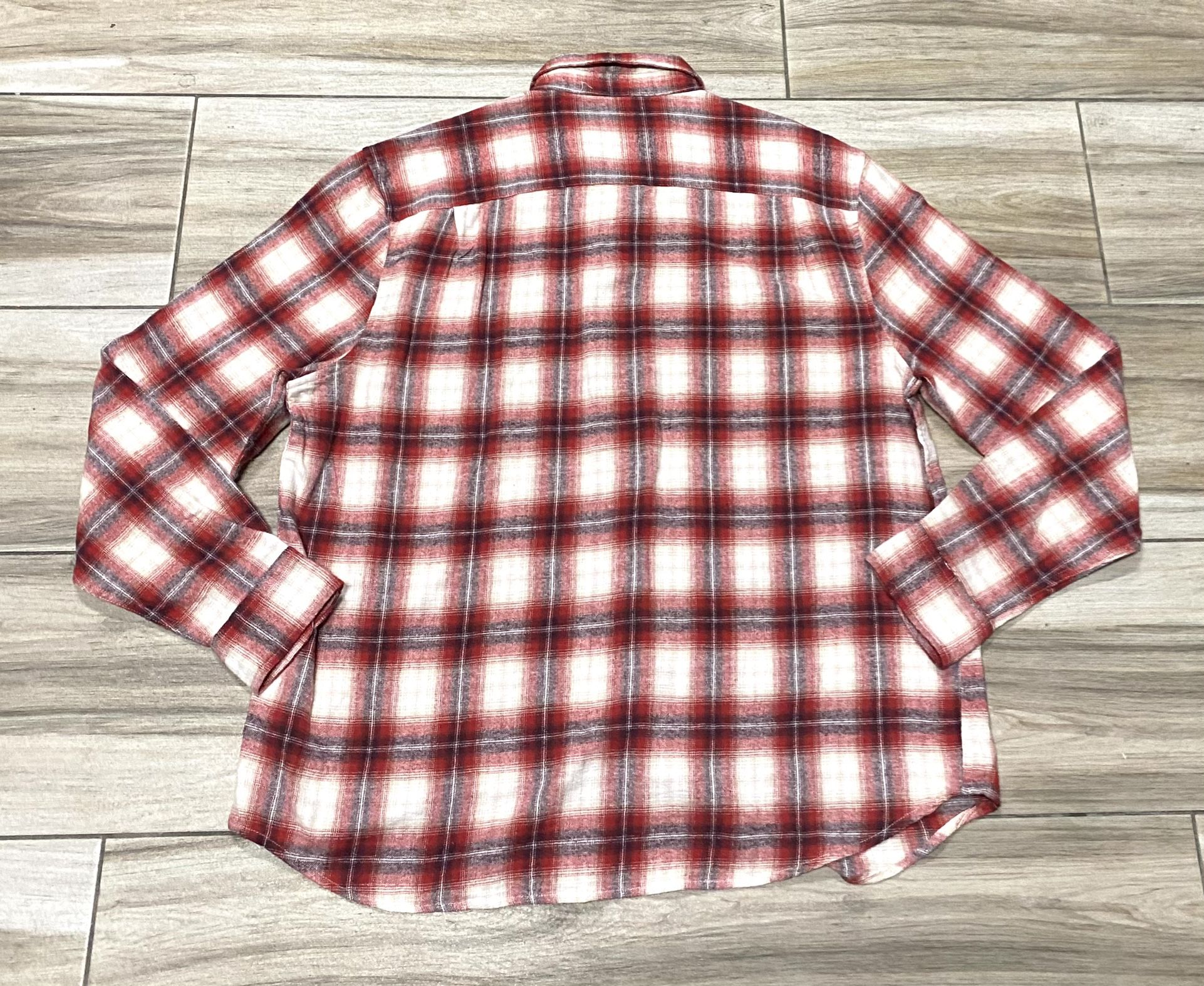 Lucky Brand Woven Casual Button Down Red Plaid Shirt Classic Fit Mens 2XL New