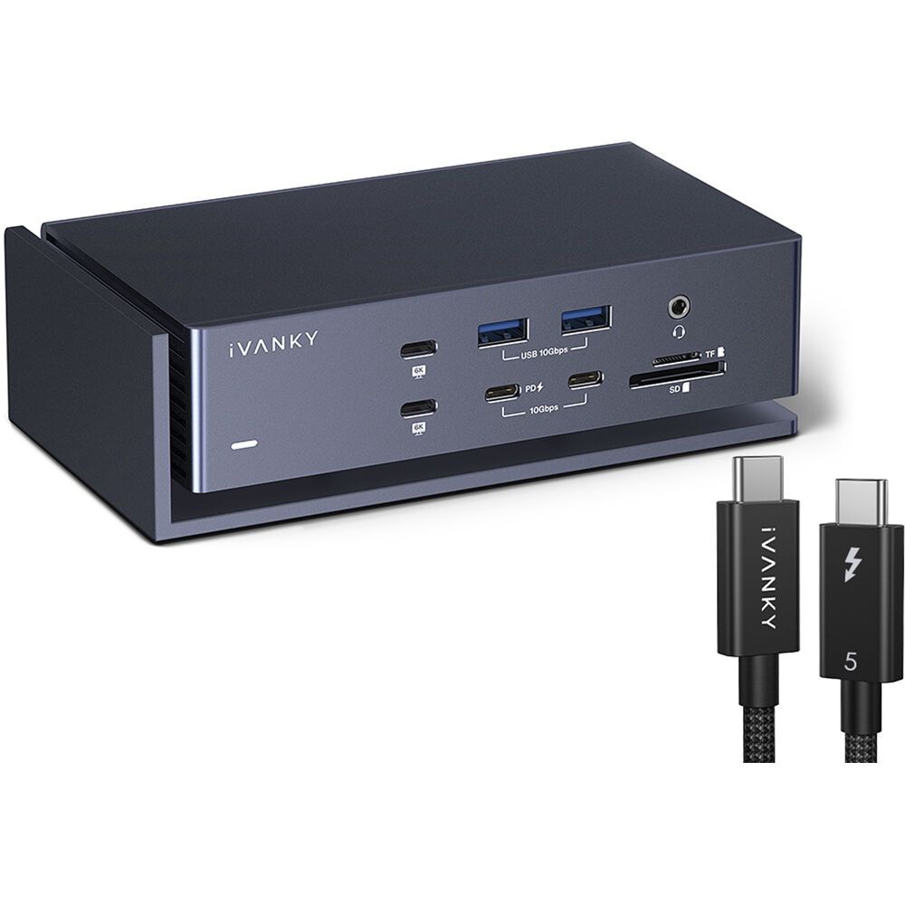 iVANKY FusionDock Max 1 Dual Thunderbolt 4 Chips, 20-in-1 Quad 6K@60Hz Monitor MacBook Air Docking Station, 40Gbps Dock for Ma