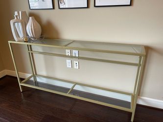 Modern Glass & Gold Console Table