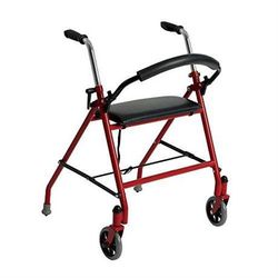 Drive Medical 1239RD Foldable Rollator Walker with Seat, Red,