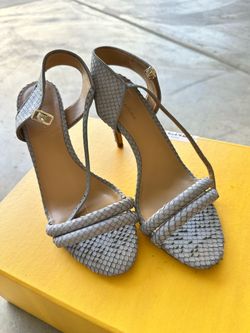 Banana Republic Snakeskin Strappy Heeled Sandals