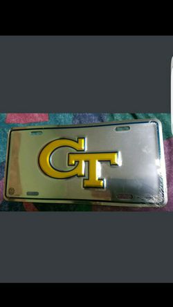 GEORGIA TECH CAR TRUCK TAG LICENSE PLATE YELLOW JACKETS METAL SIGN
