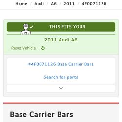 Audi Bracket Bars Fits 2005 To 2011
