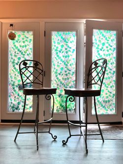 Pair of swivel bar stools