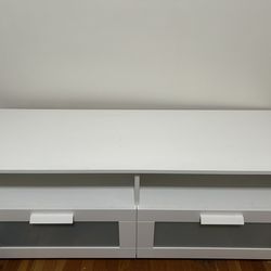 White IKEA Brimnes tv stand
