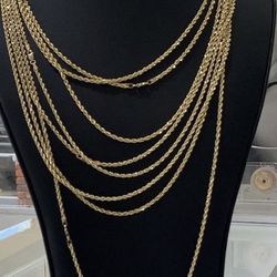 10k Gold Rope Chains 