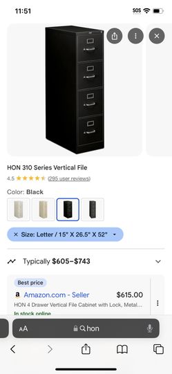 Four Drawer Filing Cabinet, Moving Sale