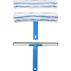 Brand New Window Cleaning Combo(12IN), Silicon Window Squeegee + Microfiber Glass Wiper, Professional Window Cleaner