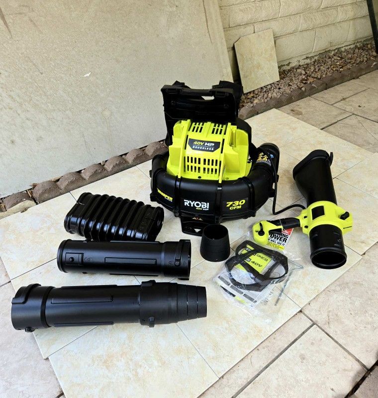 RYOBI 40V Brushless Whisper Series Backpack Leaf Blower 730CFM (Tool Only)