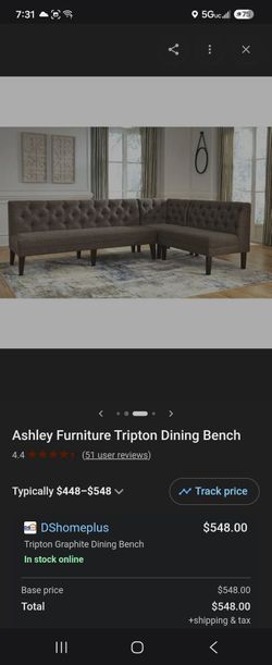 tripton  large and medium upholstered dining bench