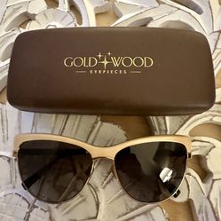 Gold And Wood Ladies Sunglasses 
