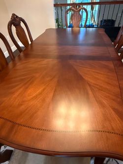 Dining Table Set with 6 chairs and Coffee table - Mahogany/Cherry finish (Excellent Condition)