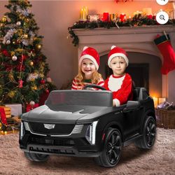 24V 2 Seater Ride on Cars, Licensed Cadillac Escalade IQ Powered Ride on Toys Truck with Remote Control, 4 Wheels Spring Suspension, Bluetooth, LED Li